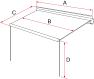 A = 303cm B = 288cm C = 225cm  D = 235cm (MAX)