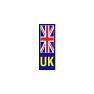 W4 UK/Union Jack Sticker 40mm x 110mm