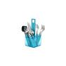 16pc Aqua Blue Cutlery Set & Holder