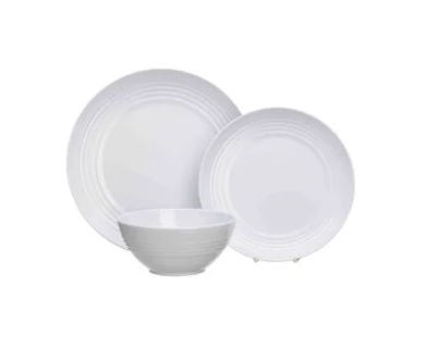 12pc Cool White Premium Plus Dinner Set