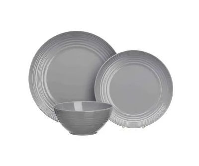 12pc Grey Premium Plus Dinner Set