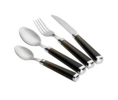 16pc Black Cutlery Set