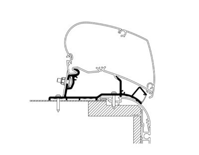 Thule Omnistor 9200/6300 Adapter Roof Top Caravan LED - 4.50m