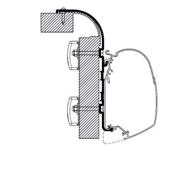 Thule Omnistor 5200/4200 Adapter Wall Bailey Motorhome