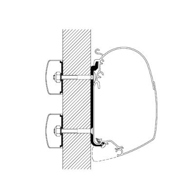 Thule Omnistor 5200/8000/1200 Adapter Flat Wall - 4.00m