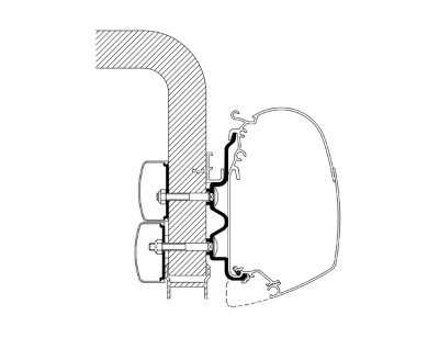 Thule Omnistor 5200/8000/4200 Adapter Wall Hymercamp ≤ 2011 - 3.50m