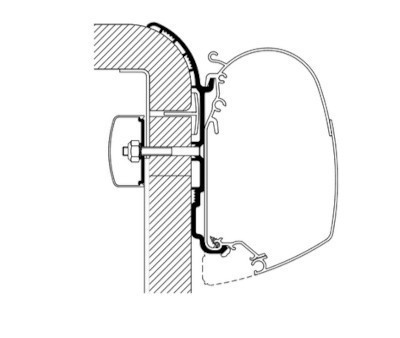 Thule Omnistor 5200/8000/4200 Adapter Wall Bürstner - 4.50m