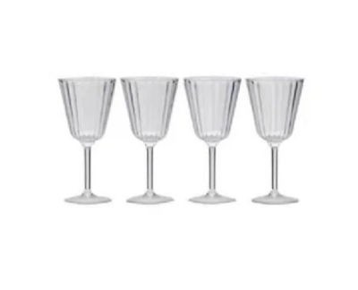 4 Pack Crystal Line Clear Wine Glass