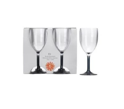 4 Pk Wine Goblet Grey