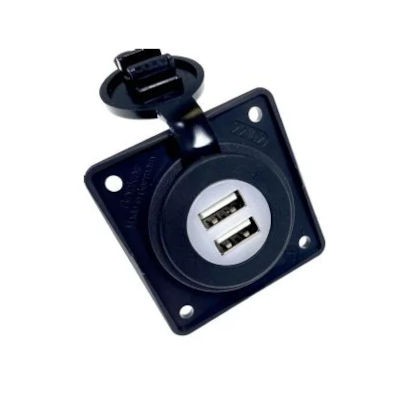 Berker Twin USB Charging Point On Backplate Anthracite