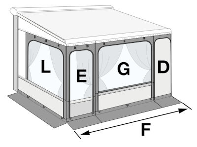 Fiamma Privacy Room F80 S Ducato H2 Side Panel - Left Hand