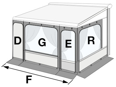 Fiamma Privacy Room F80 S Ducato H2 Side Panel - Right Hand