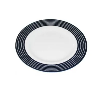 Navy Pinstripe Side Plate