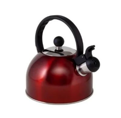 Via Mondo 1.5L Burgundy Whistling Kettle