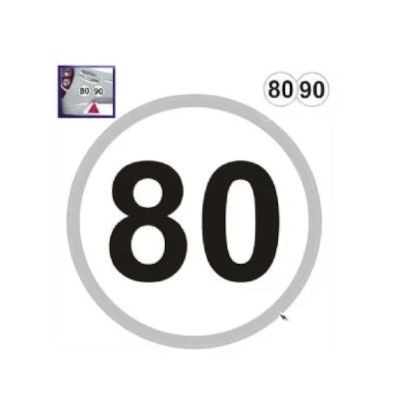 W4 French Speed Limit Sticker 80 & 90 KPH