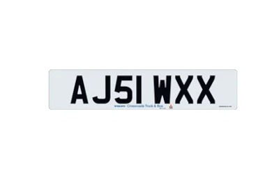 White Reflective Number Plate