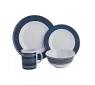 Navy Pinstripe 16pc Dinner Set