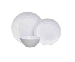 12pc Cool White Premium Plus Dinner Set