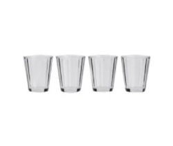 4 Pack Crystal Line Clear Tumbler Glass