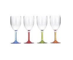 Pack of 4 Multicolour Wine Glass