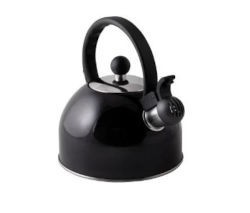 Via Mondo 1.5L Black Whistling Kettle