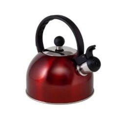 Via Mondo 1.5L Burgundy Whistling Kettle